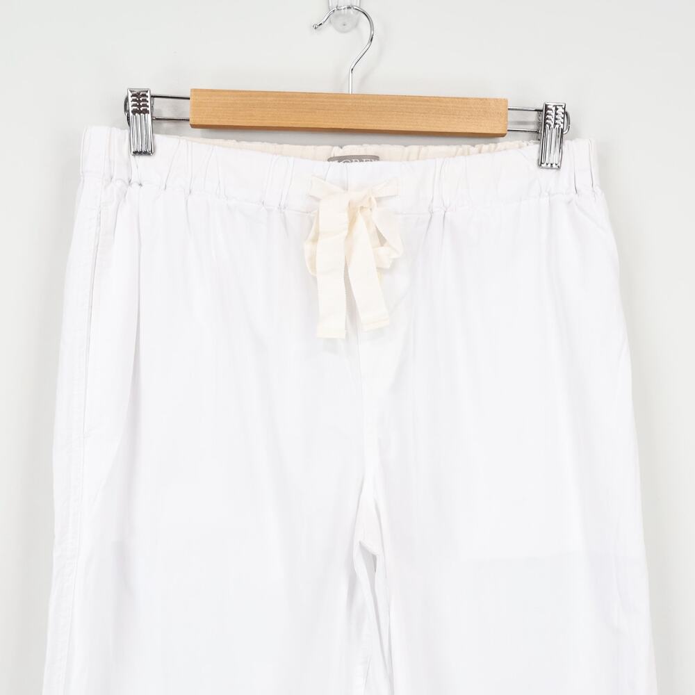 J. Crew White Cotton Pajama Set with Black Trim - Picture 11 of 15